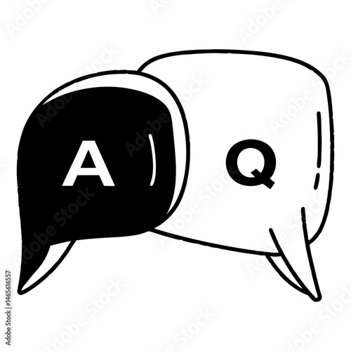 質問と回答の吹き出し / Chat bubbles with A and Q icon