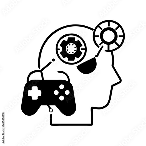 Conceptual illustration representing gaming addiction and its impact on cognitive functions