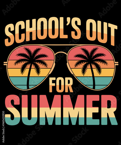Last Day Of School Retro Schools Out For Summer Teacher