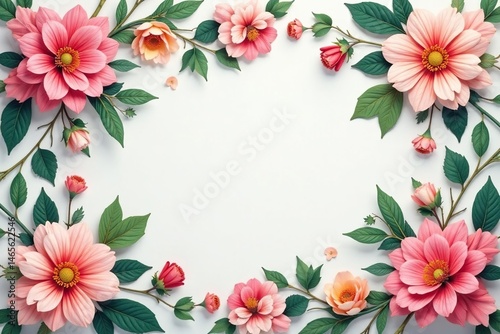 Symmetrical floral motif arranged in squares, pastel shades , spring, seamless, floral pattern