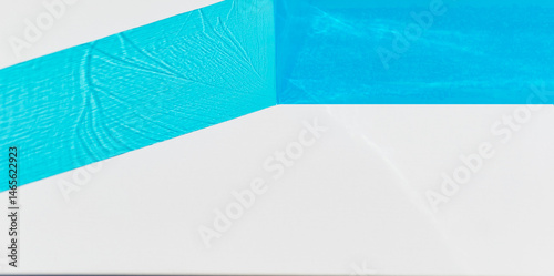 View of a translucent blue plastic film