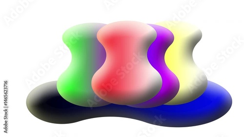 3d animation 5 color gradient liquid blobs with beautiful expanding and closing patterns
