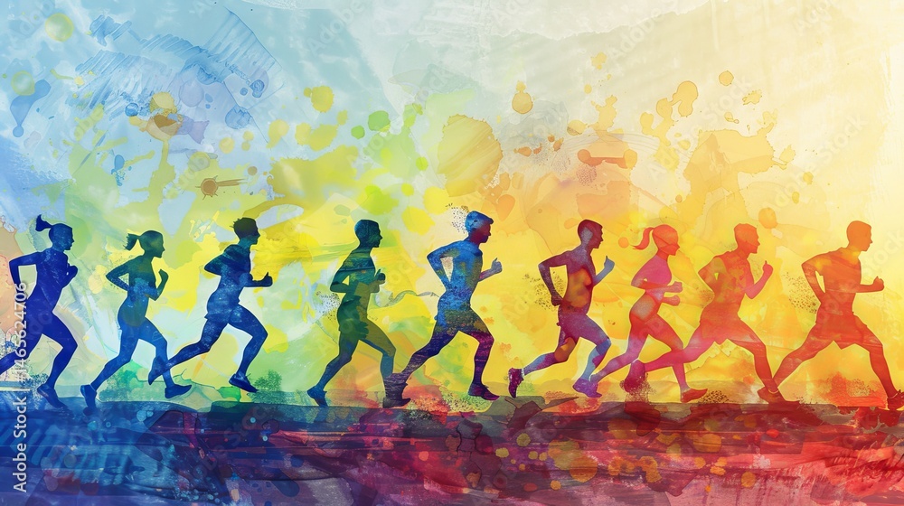 Obraz premium Runners unite for Global Running Day fitness and community