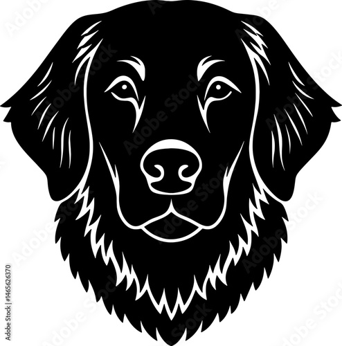 Wallpaper Mural golden retriever head simple black silhouette, Black silhouette vector icon, silhouette illustration, Animal silhouette Torontodigital.ca