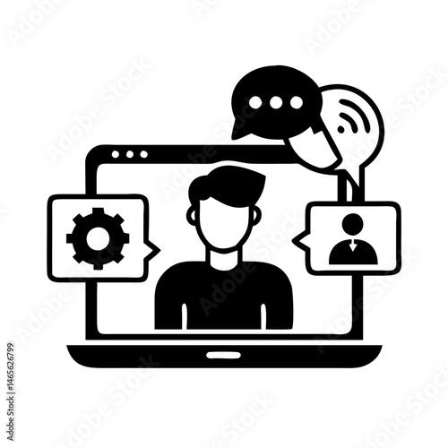 virtual workshop icon, virtual workshop silhouette vector illustration-simple silhouette illustration of virtual workshop,virtual workshop vector