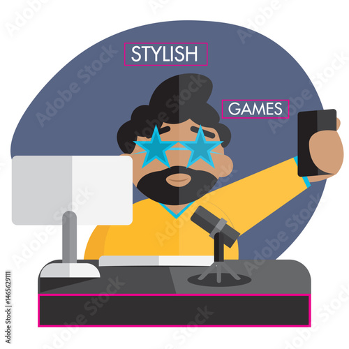 Isolated influencer professions cartoon illustration