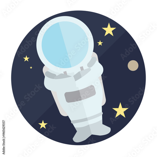 Isolated astronaut professions cartoon illustration