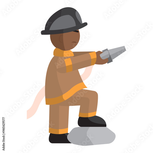 Isolated fireman professions cartoon illustration