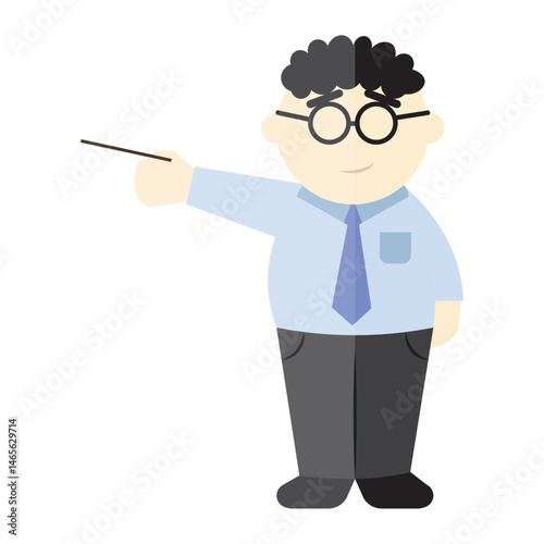 Isolated teacher professions cartoon illustration