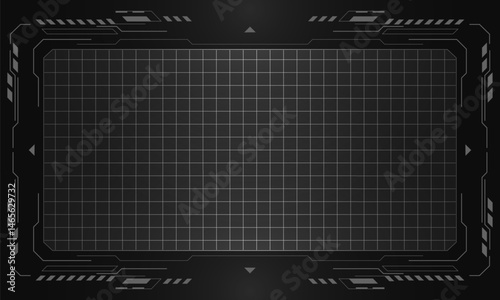 Grey HUD frames. Vector futuristic user interface. Modern technology digital control panel design. Vector illustration