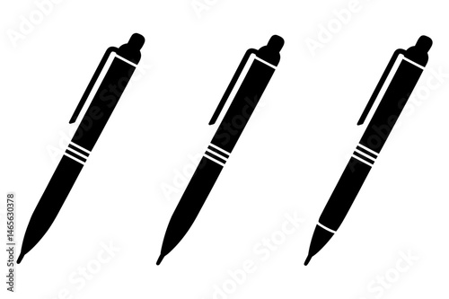 Black pens writing tools office stationery design