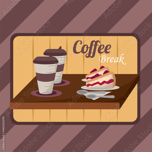 Background cup coffee shop illustration
