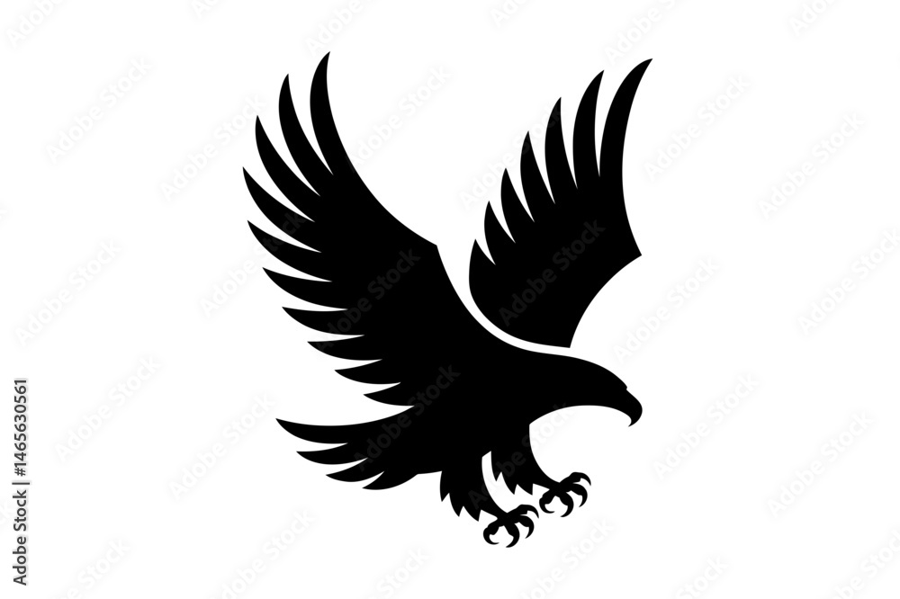 Obraz premium Black eagle soaring vector graphic design image