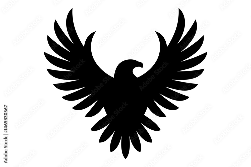 Obraz premium Eagle silhouette vector soaring bird illustration