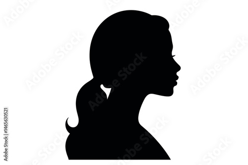 Woman silhouette profile portrait head and shoulder