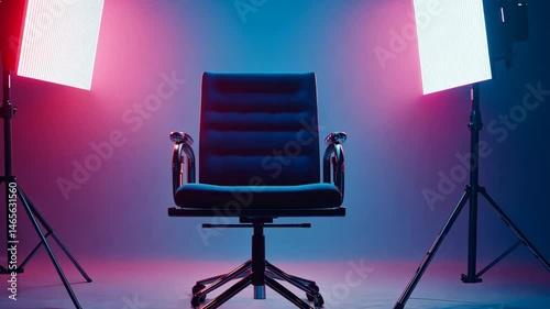 Directors Chair with Studio Lights. .