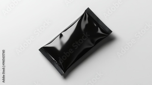 Wallpaper Mural Black Portable Packaging Bag with Matte Finish for Food Merchandise or Personal Use on a Light Grey Background Torontodigital.ca