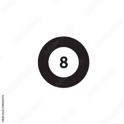 Billiard ball eight icon. Vector