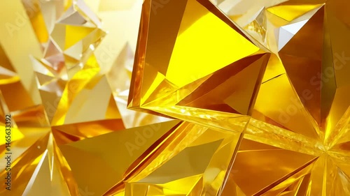 Glass Fragments with Colorful Yellow and Orange hues create a Reflective Luxury Banner. Modern with copy-space.