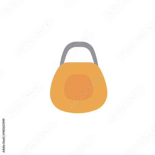Yellow kettlebell flat icon. Vector