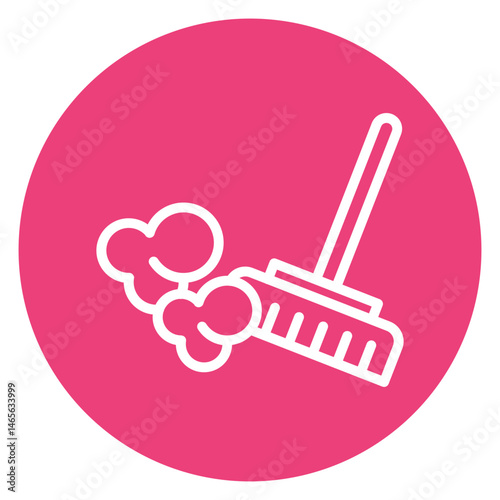 Minimalist Line Art Dusting Circle Icon