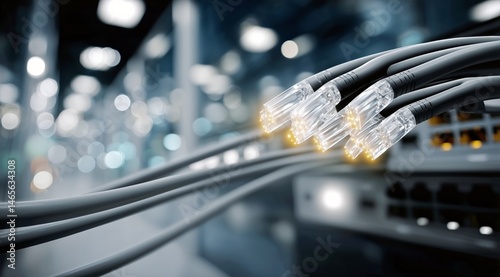 Cables Connecting to Network Switch in a Modern Data Center Environment