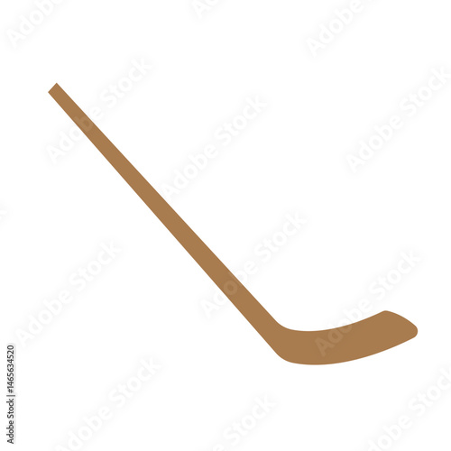 Brown hockey stick icon. Vector
