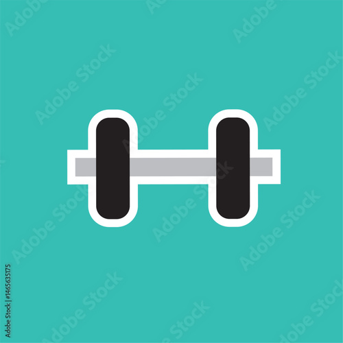 Minimal dumbbell icon. Vector