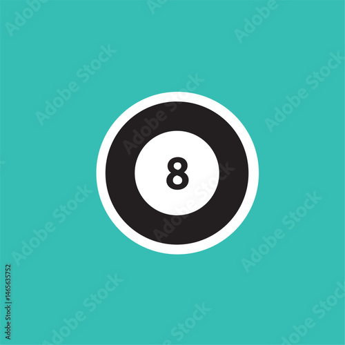 Billiard ball eight icon. Vector