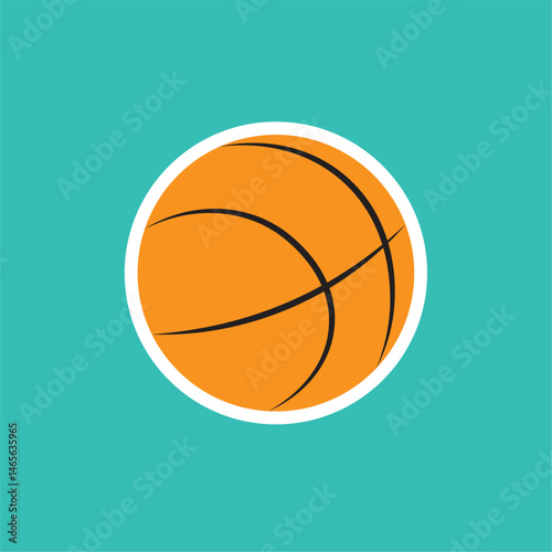 Basketball ball icon flat. Vector