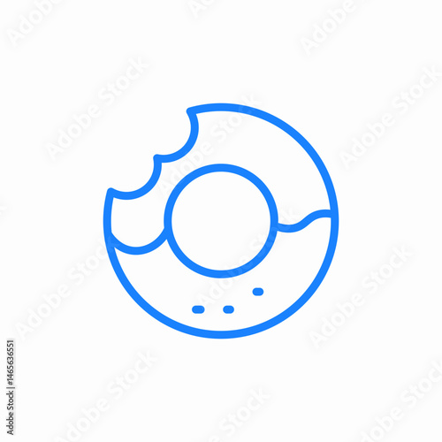 bitten donut icon sign vector