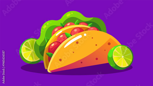 A true street food delicacy tacos with a twist of lime awaken the taste buds and leave a lasting impression on every foodies palate.. Vector illustration