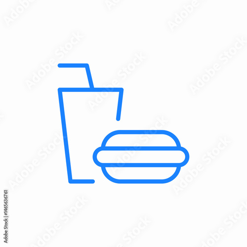 burger and drink icon sign vector