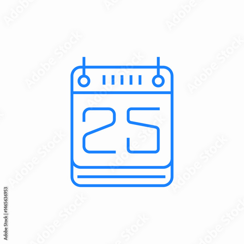calendar date 25 icon sign vector