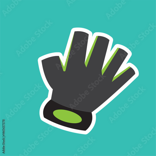 Black fitness glove icon. Vector