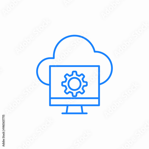 cloud computer settings icon sign vector