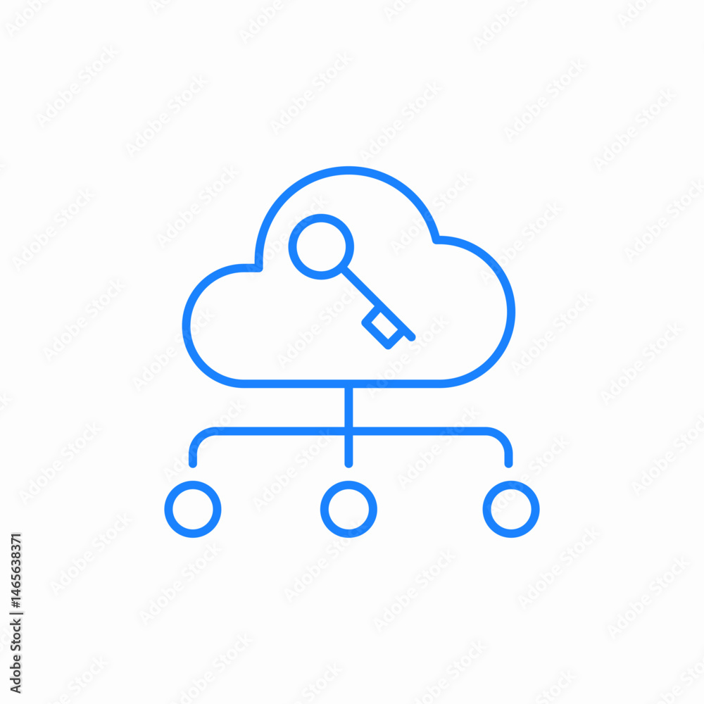 cloud key access icon sign vector cloud key access icon sign vector