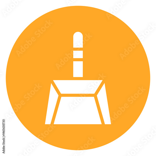 Bold Glyph Dust Pan Circle Icon