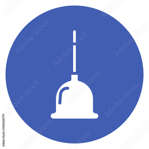 Bold Glyph Plunger Circle Icon