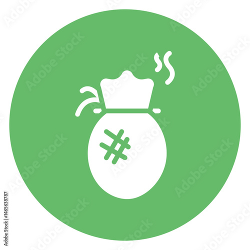 Bold Glyph Garbage Bag Circle Icon