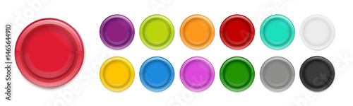 Buttons vector set. Collection of abstract colorful circles. Glossy spheres on white background. Vector illustration EPS10