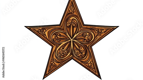Ornate, golden star design with intricate details