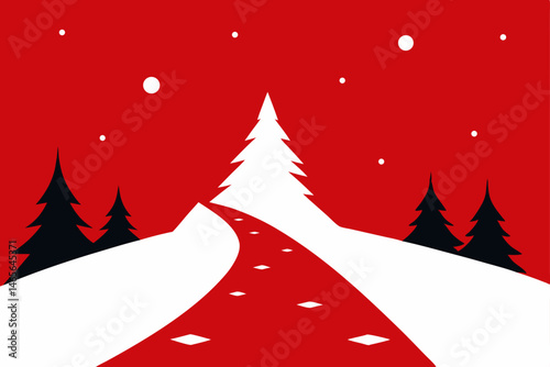 winter landscape with trees and snow