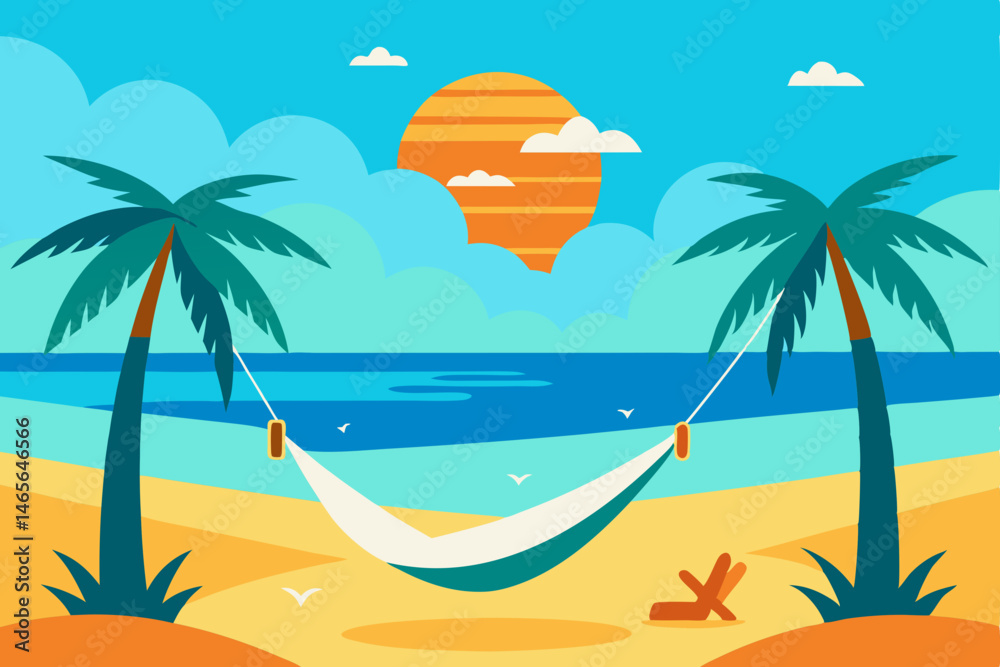 Obraz premium tropical beach with palm trees