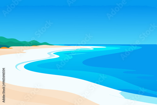 tropical beach with palm trees