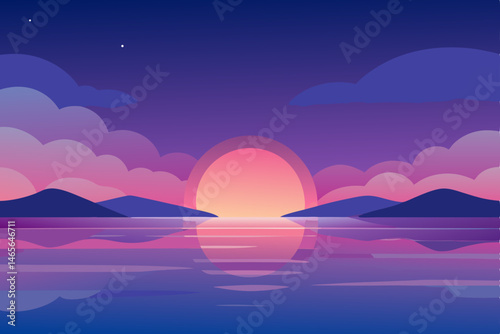 sunset over the ocean