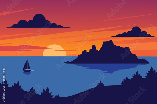 sunset over the mountains