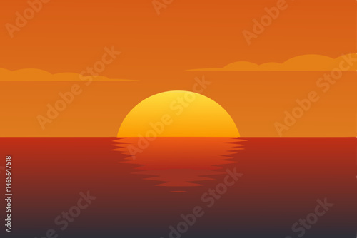 sunset over the sea 