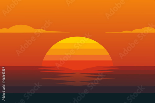 sunset over the sea 