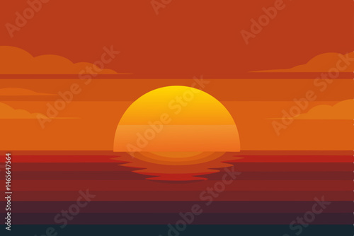 sunset over the sea 